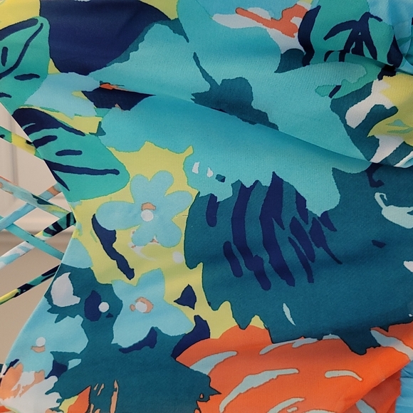 high-low sun dress, casual or formal, size 7/8, floral, criss cross back - Picture 15 of 15